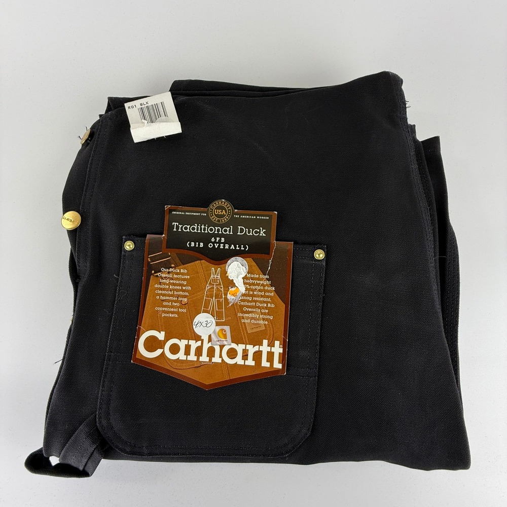 Carhartt Double Knees‎ Duck Bibs Overalls Mens 40x32 R01 BLK Black NWT NOS READ